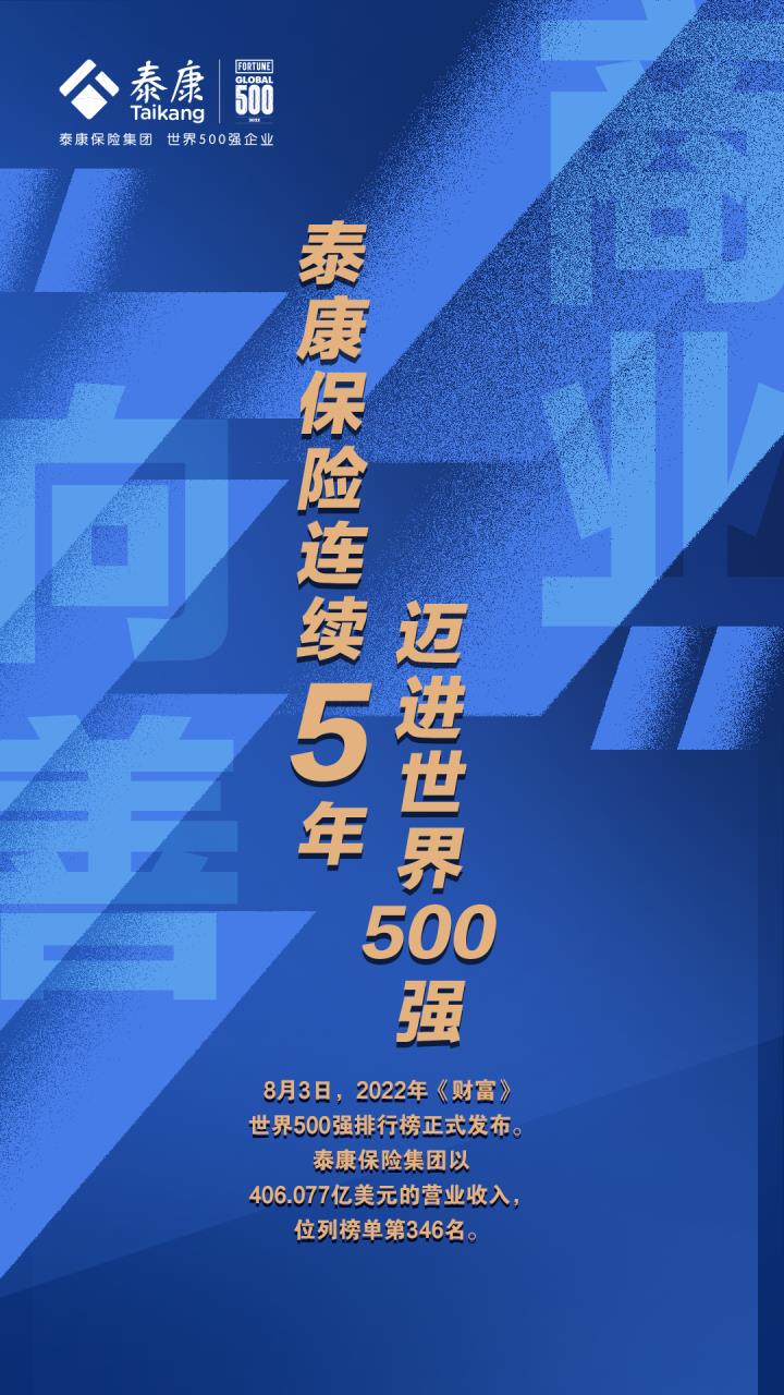 泰康保险集团连续5年跻身世界500强企业的进阶之路