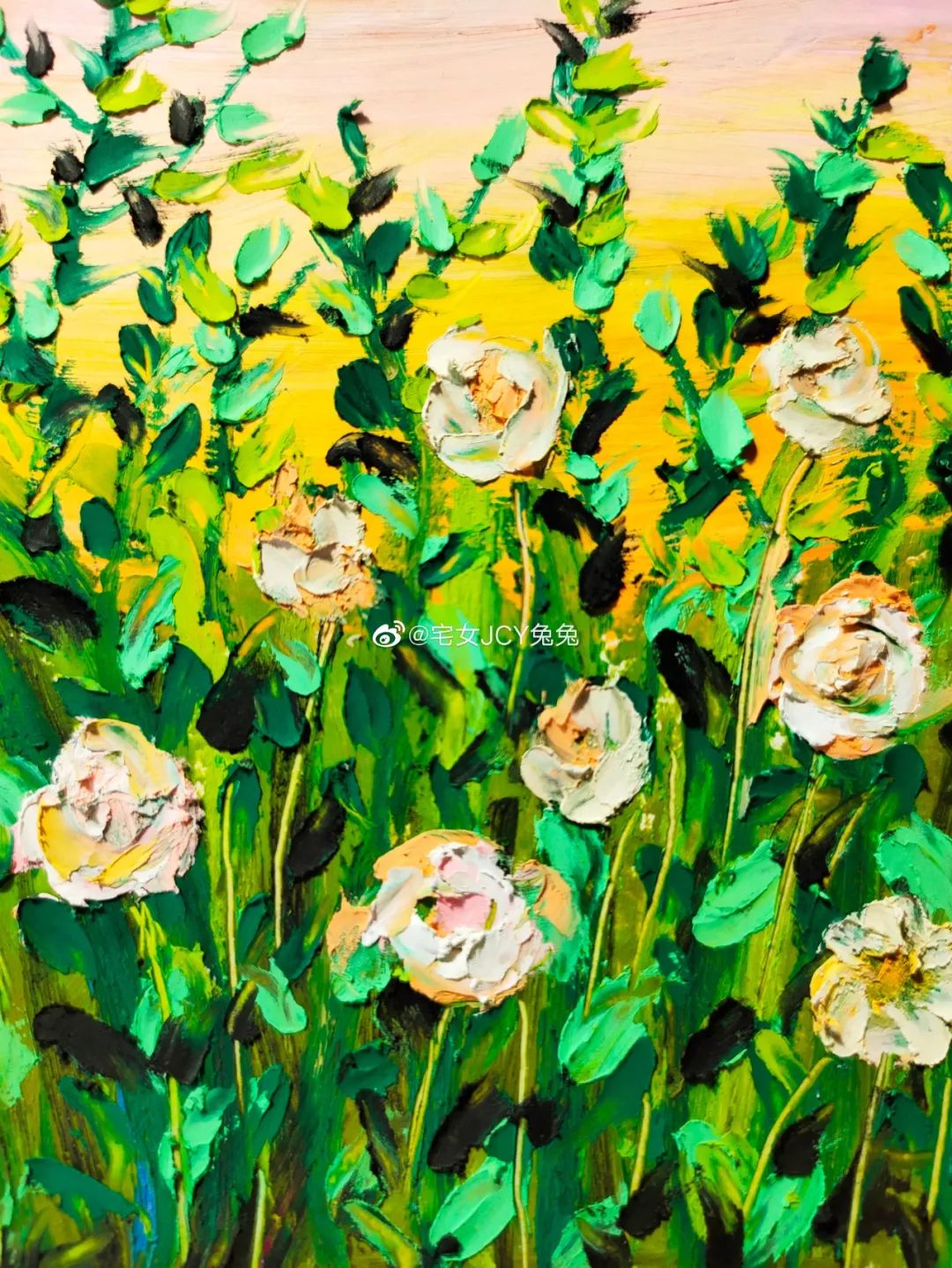 美到极致的重彩油画棒,色彩感太强了,超赞的色调,看完过程步骤,我每一