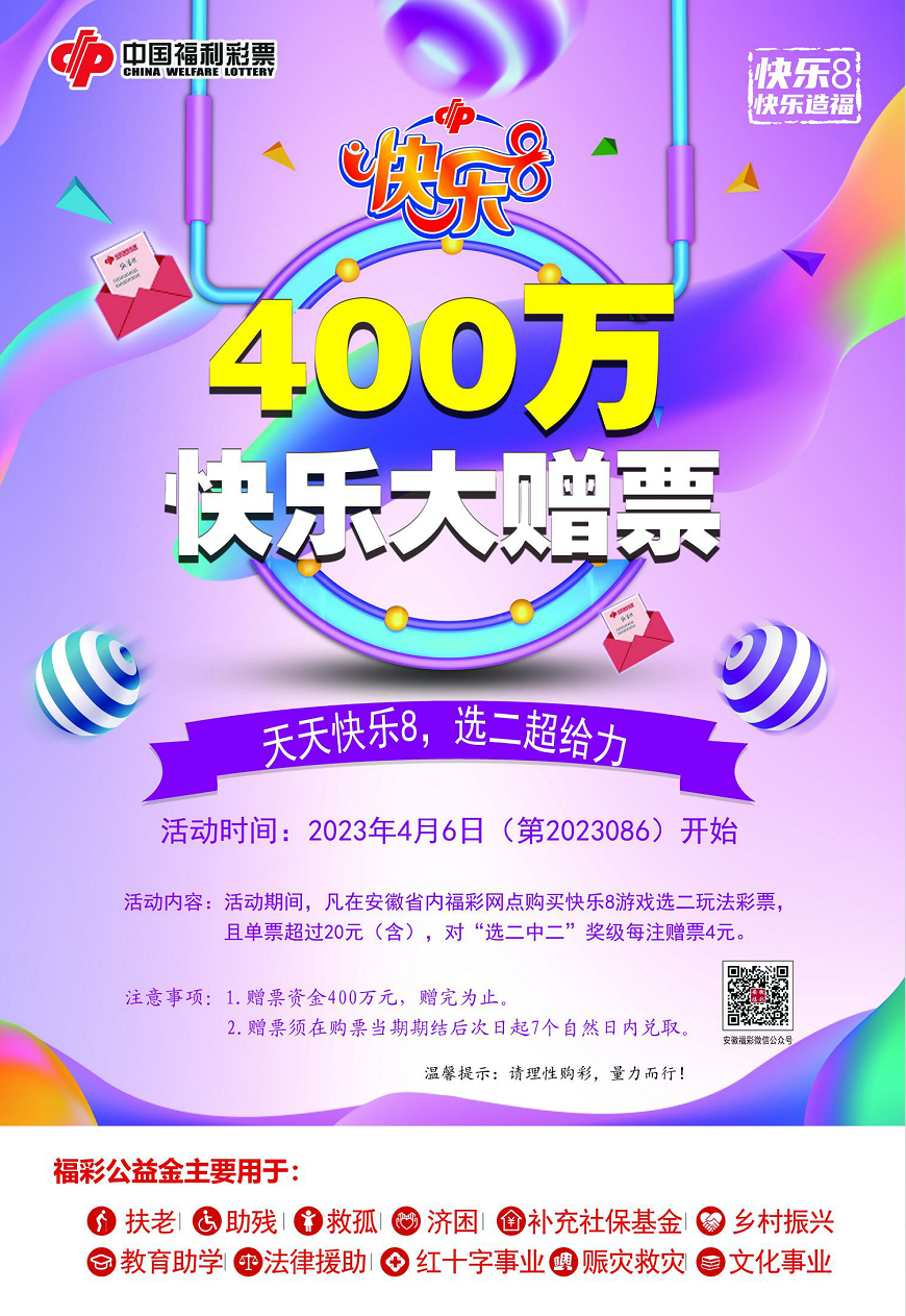 天天快乐8,选二超给力!400万元快乐大赠票即将来袭!