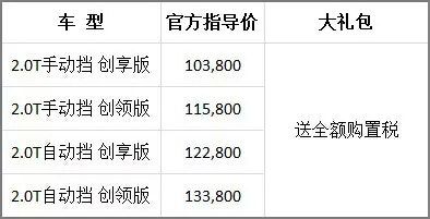 20t车型购置税怎么算