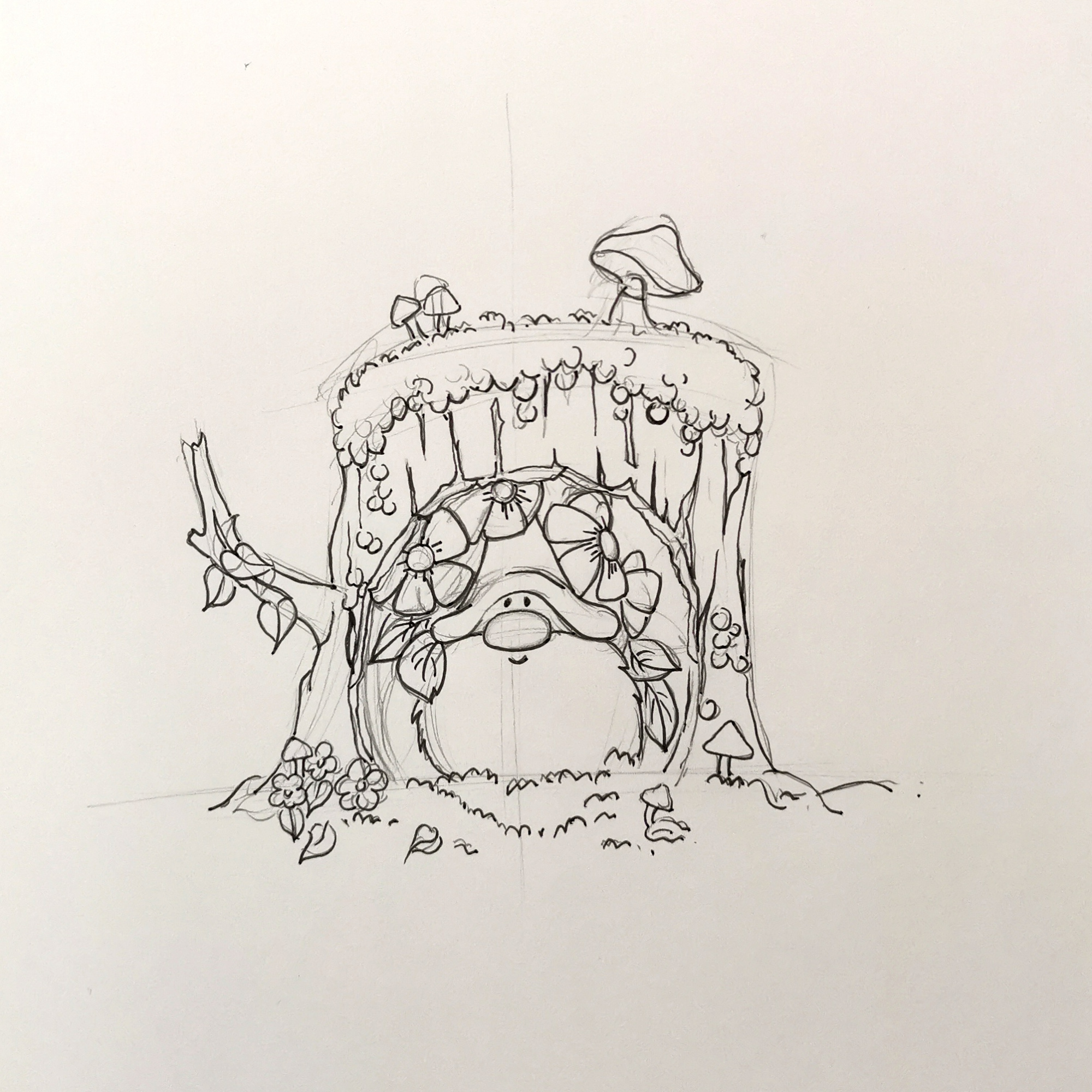 画师戳戳一分钟教你画树桩小精灵