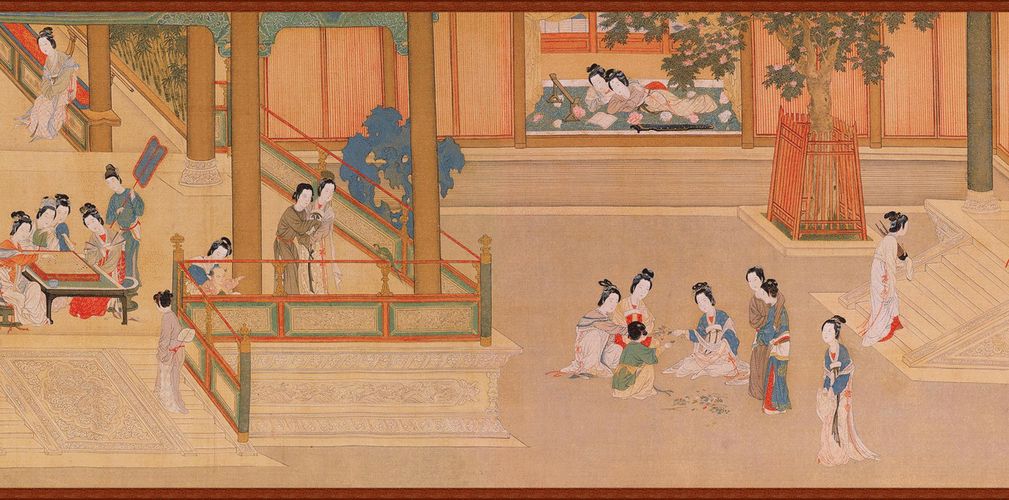 《汉宫春晓图》:绢本重彩仕女画的华丽绝艳