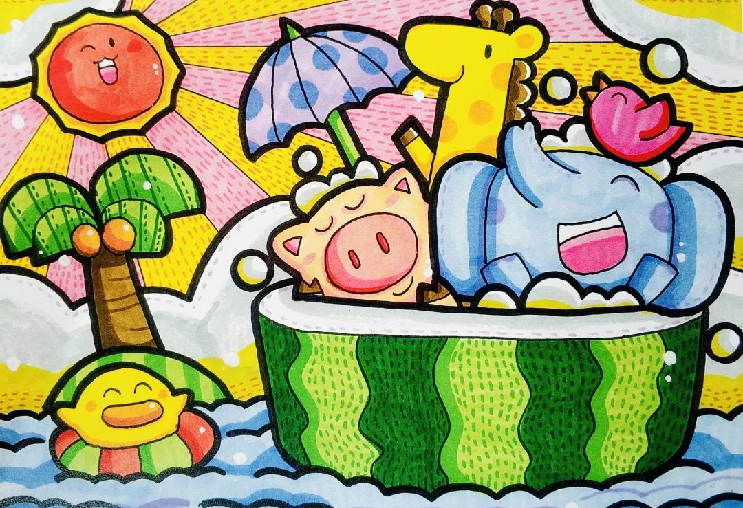 动物主题儿童画技巧大揭秘,幼师考编必备临摹素材