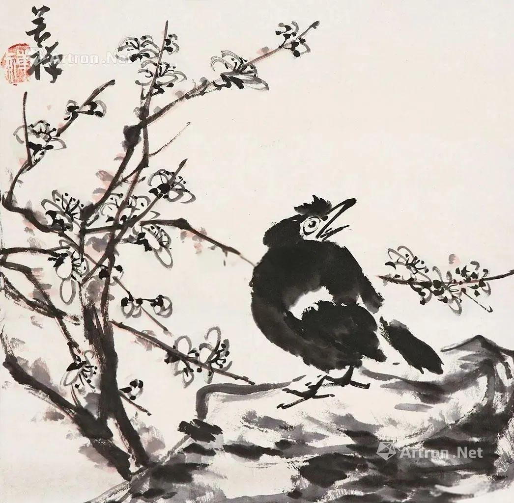 李苦禅的梅花图同样是一幅令人叹为观止的作品