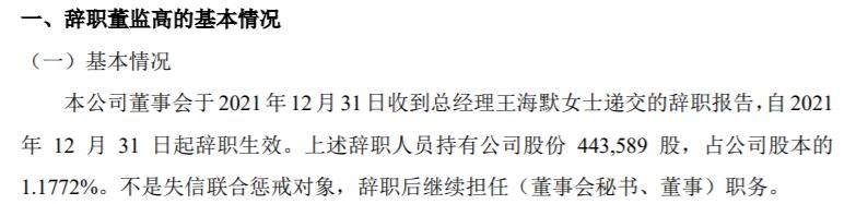 st索特來總經理王海默辭職 上半年公司虧損76.6萬