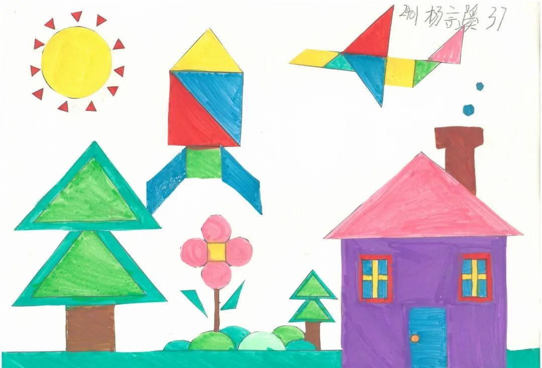 用平面图形点燃孩子想象,数学作业趣味无限