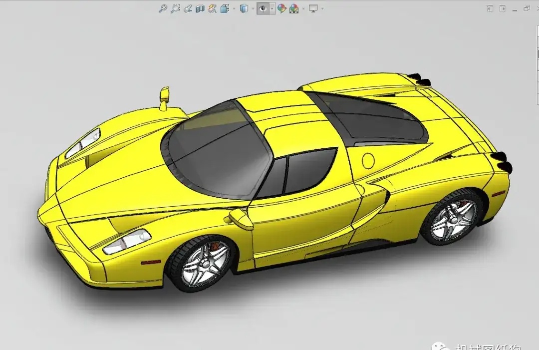 法拉利恩佐跑车3d模型图纸 solidworks设计