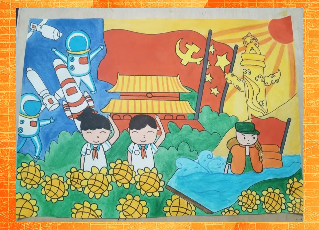 小朋友手抄报展示,庆祝党的百年历程