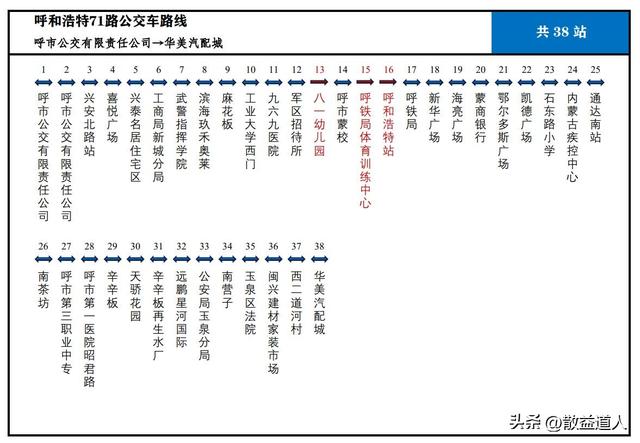 71路公交车路线路线图图片