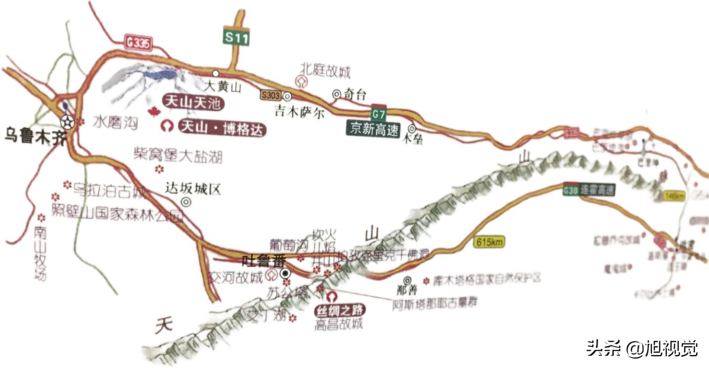 新疆自驾游经典路线!