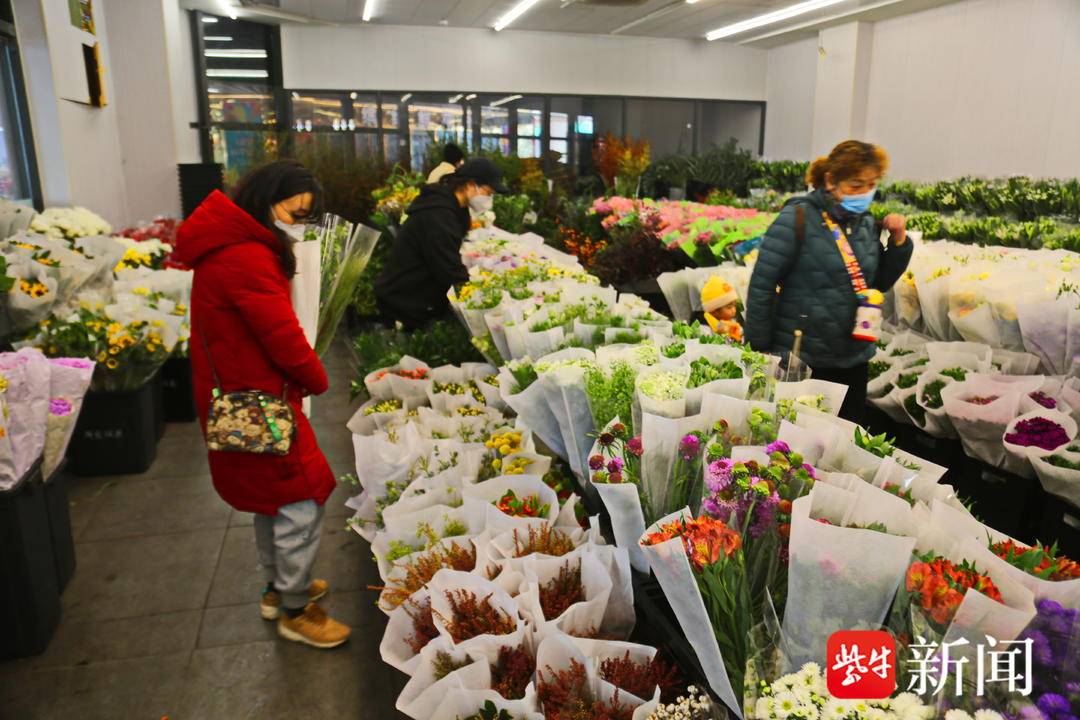 春節將至鮮花俏,南京花卉市場