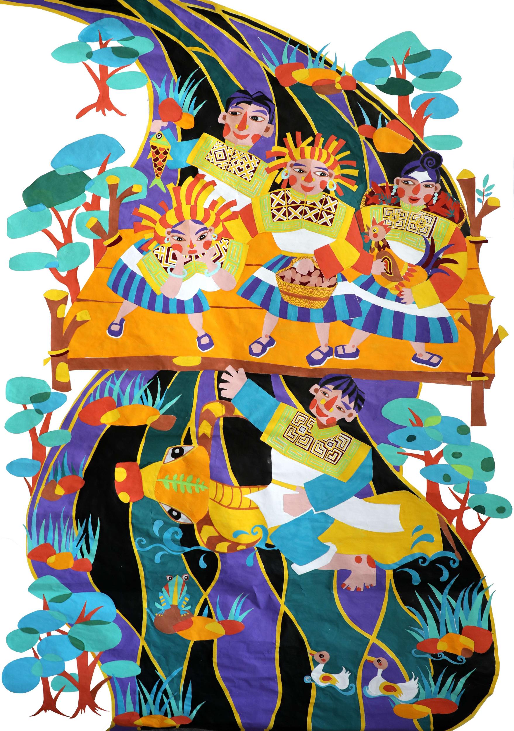 党的二十大精神·贵州农民画|徐小迪:向阳花开 民心向党