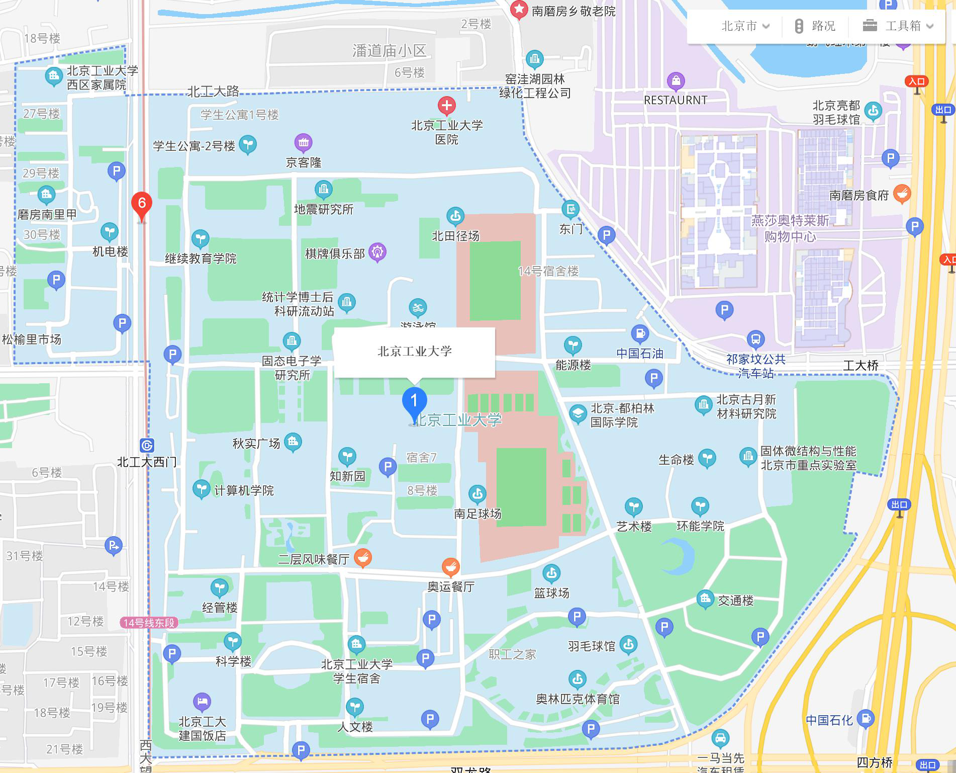 北方工业大学校内地图图片