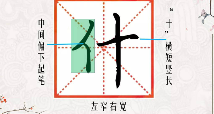 左窄右宽的字二年级