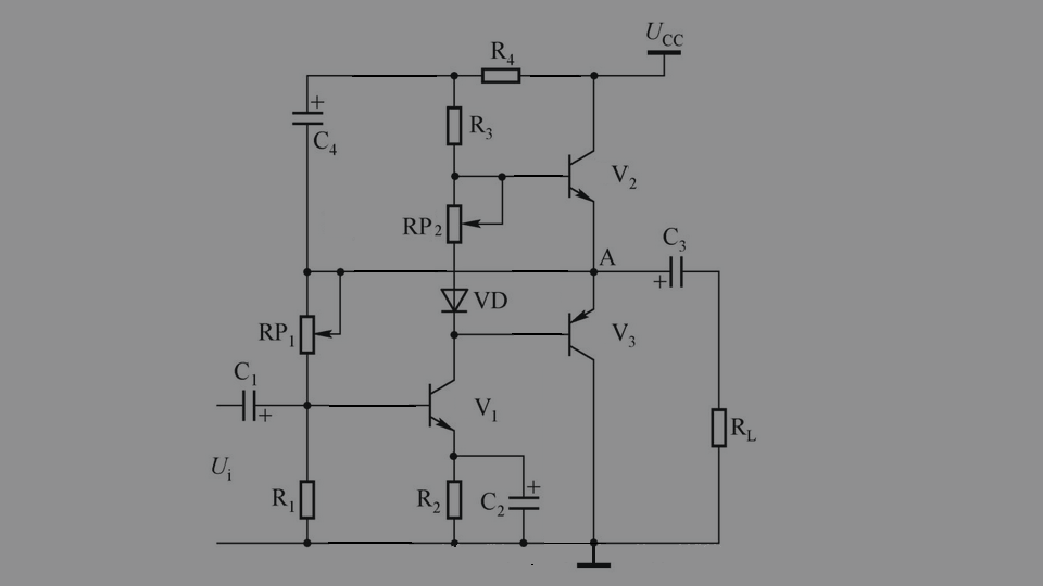 otl功放电路即推挽式无输出变压器功率放大电路,采用单电源供电,电路