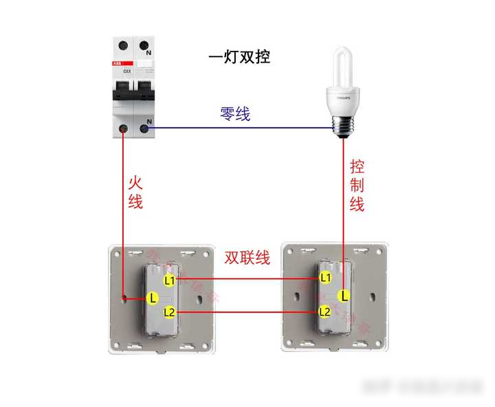 家用电灯开关接法图片