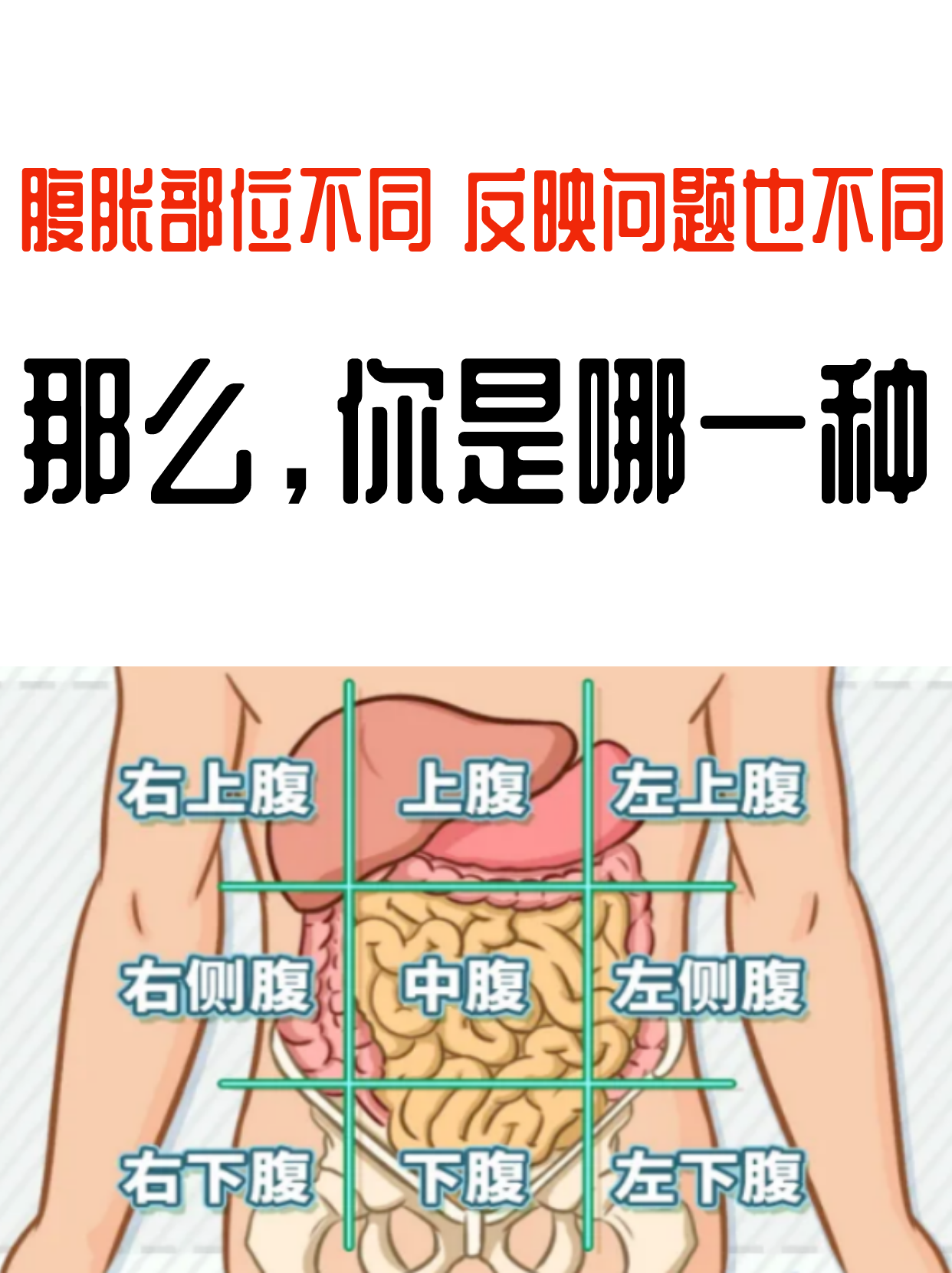 腹胀,是怎么回事?腹胀部位不同,反映问题也不同!