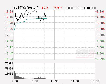 快讯:小康股份涨停 报于19.59元-股票频道-金融界