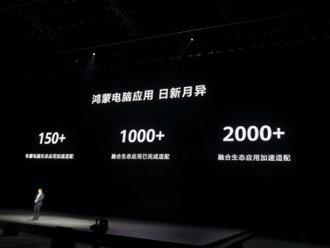 买鸿蒙PC怕没应用吗！余承东：融合生态应用适配超1000个 支持超1100款外部设备连接