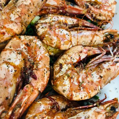 因为这道香煎黑椒大九节虾,从此爱上了做饭