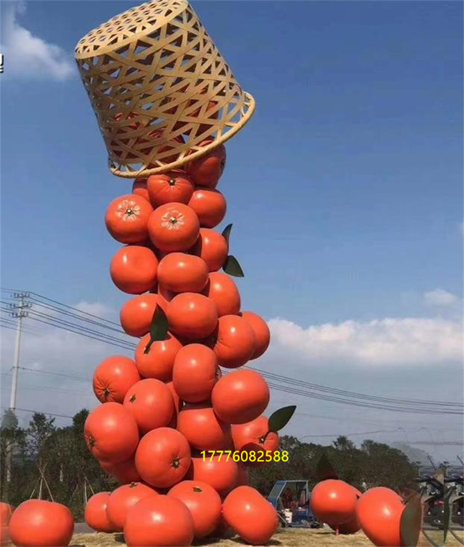 农业产业园基地玻璃钢橙子柑橘橘子雕塑仿真柑橘金桔橘子卡通雕塑