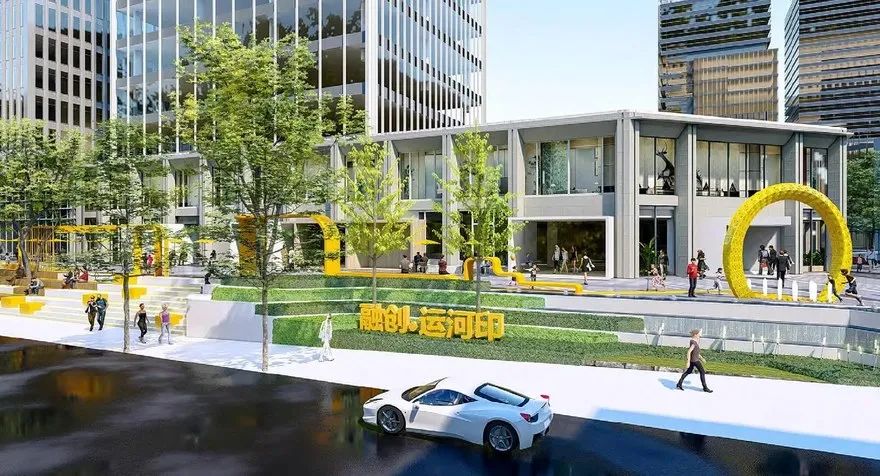 g20-折线2021直线构成商业景观-融创杭州运河印高端地产 社区商业区