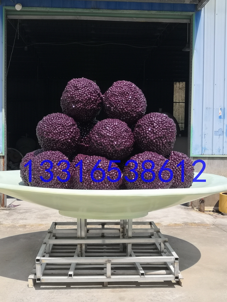 慈溪文旅形象标志大型玻璃钢杨梅造型公仔雕塑文化旅游金字招牌