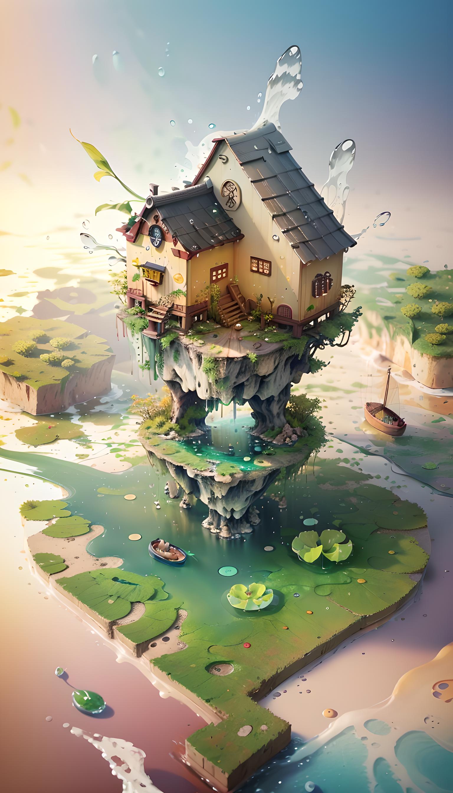 ai水魔法 荷韵古风 浮萍幻境