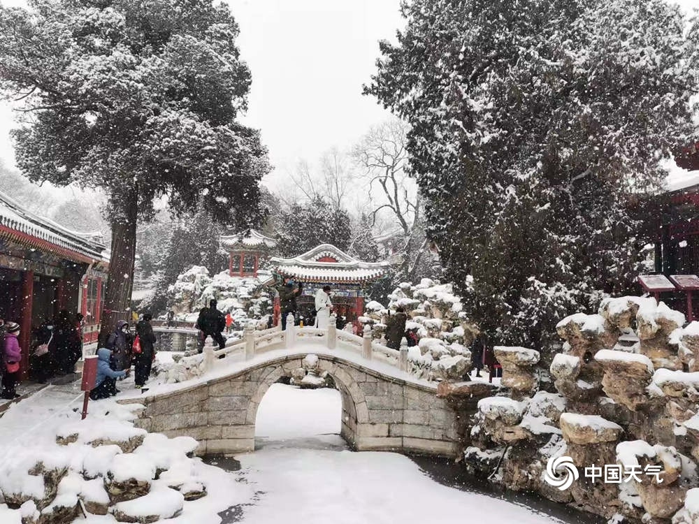 雪中景山公园北海公园 美如画卷