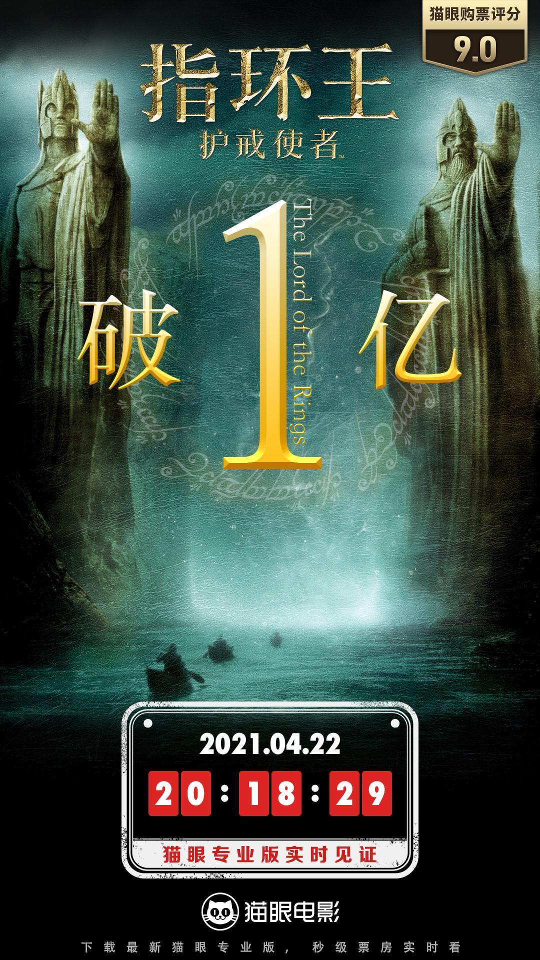 电影《指环王:护戒使者》内地重映票房破亿