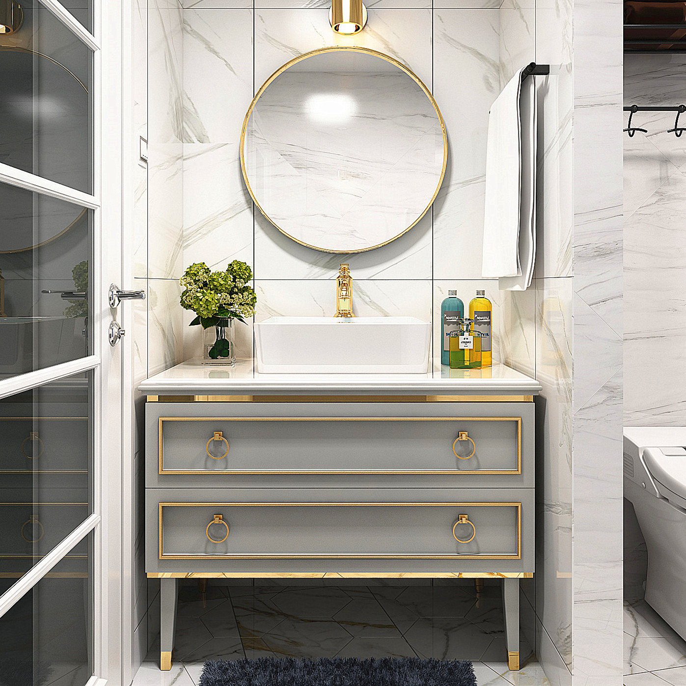 时尚浴室柜,把时间浪费在美好洗漱上