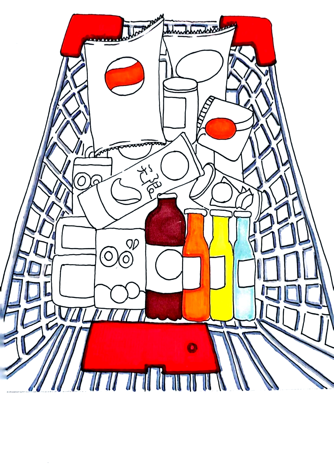 创意购物车绘画课程,孩子们自由发挥想象