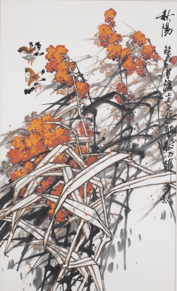 梁文尧大写意花鸟画,融合南北,提升了海派花鸟画的意境和气派