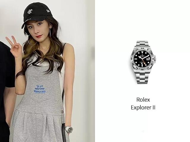 杨幂的手表劳力士绿松石表盘day-date,25万大金表太吸睛球