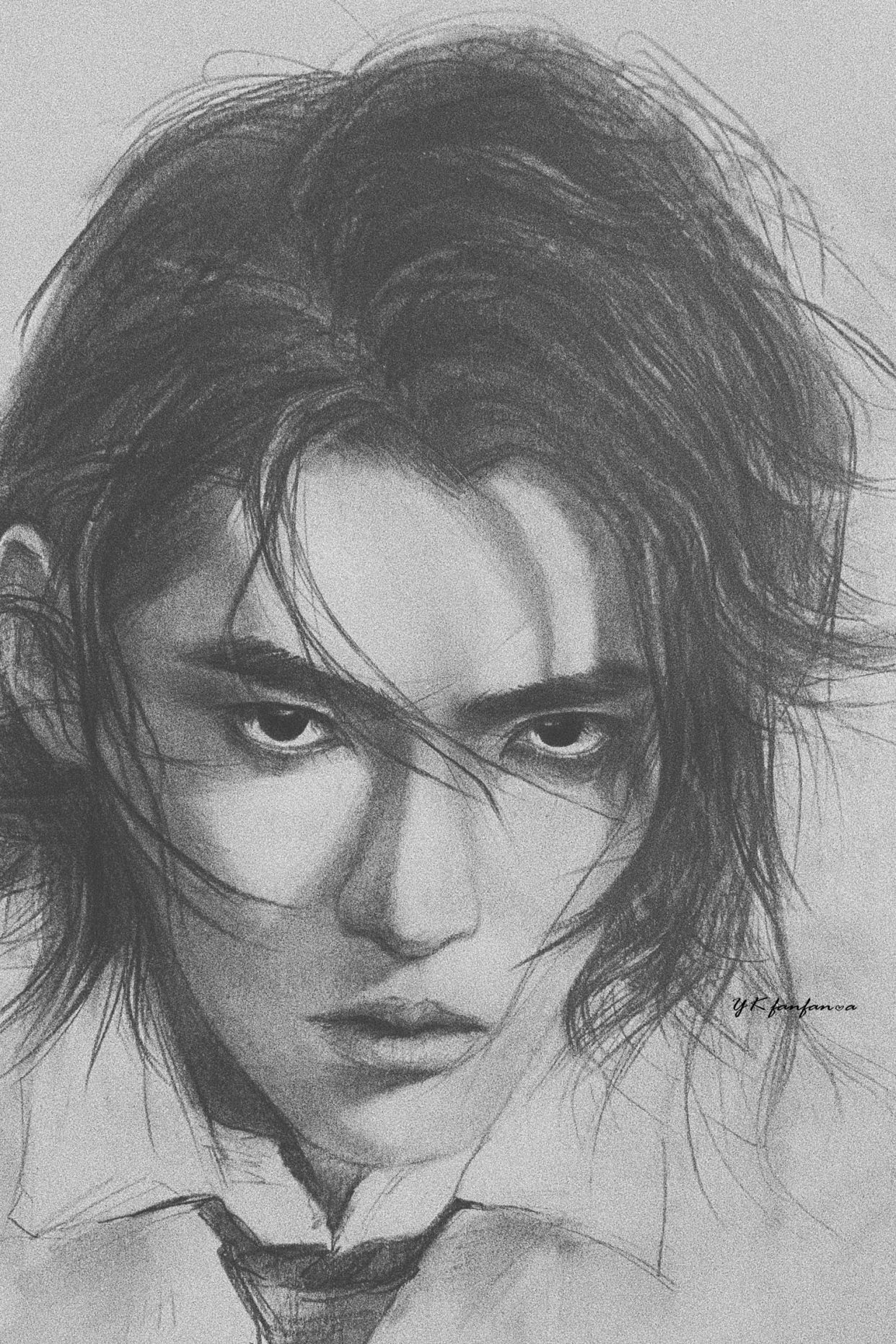 吴亦凡素描手绘:提起笔刻画那两三画 只为了能够封存你的模样