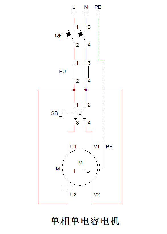 8,零基础学电工——交叉开关控制单相单电容电动机正反转电路