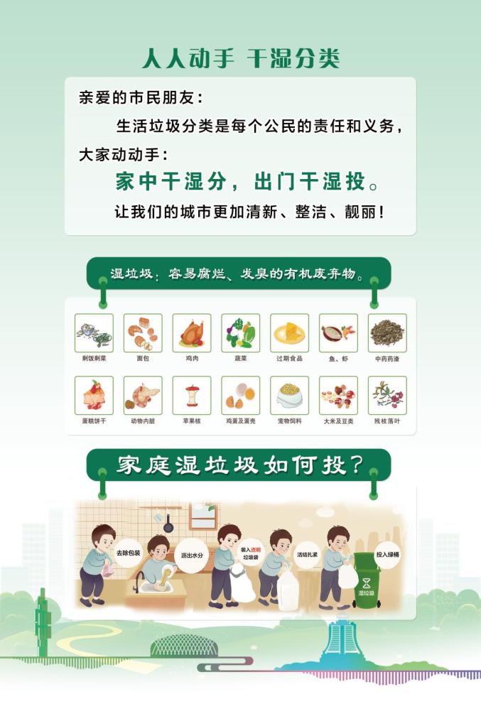 垃圾分类|人人动手 干湿分 干湿投