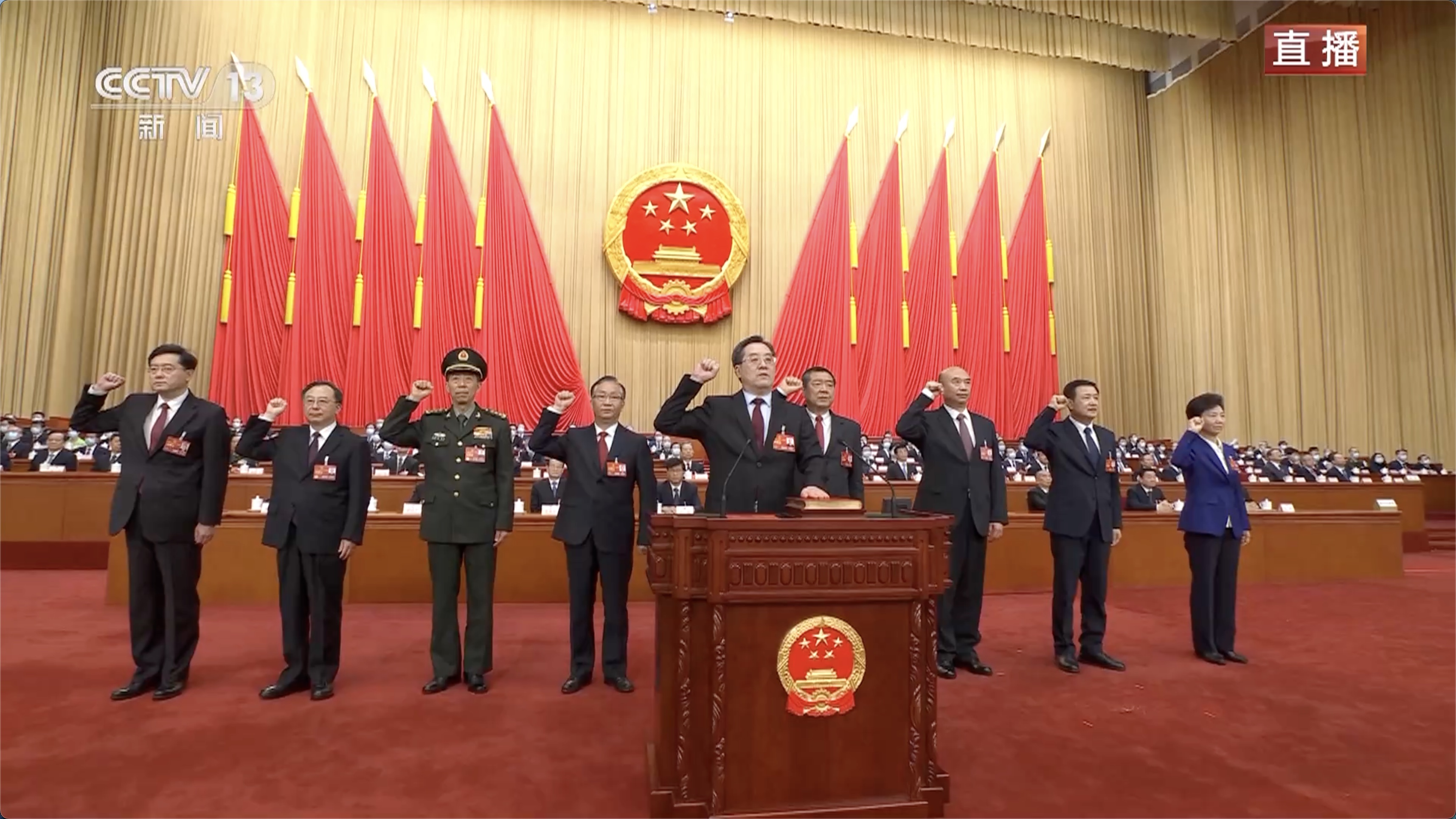 国务院副总理,国务委员,秘书长集体进行宪法宣誓