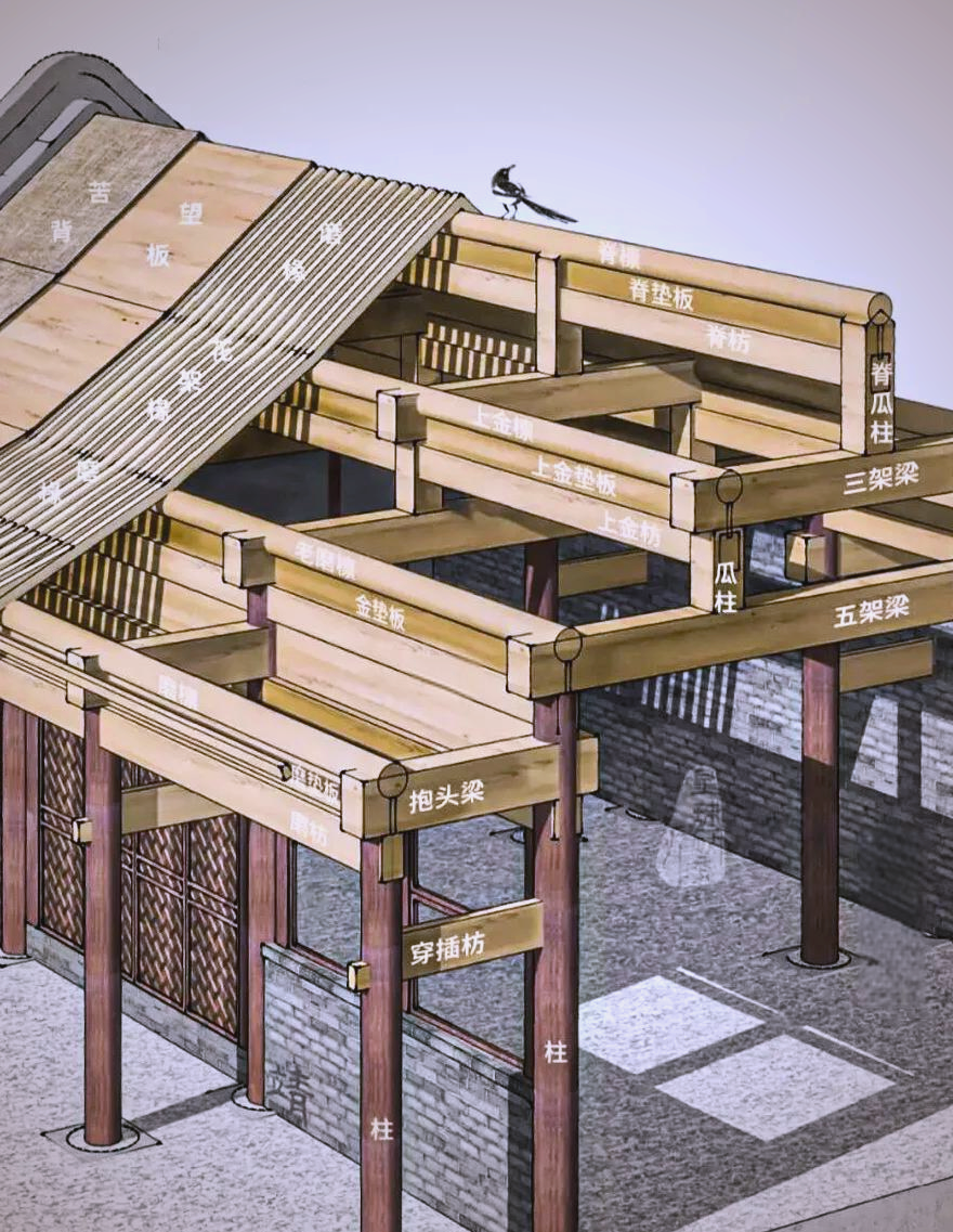 古建筑中椽木的多样类型与安装方法