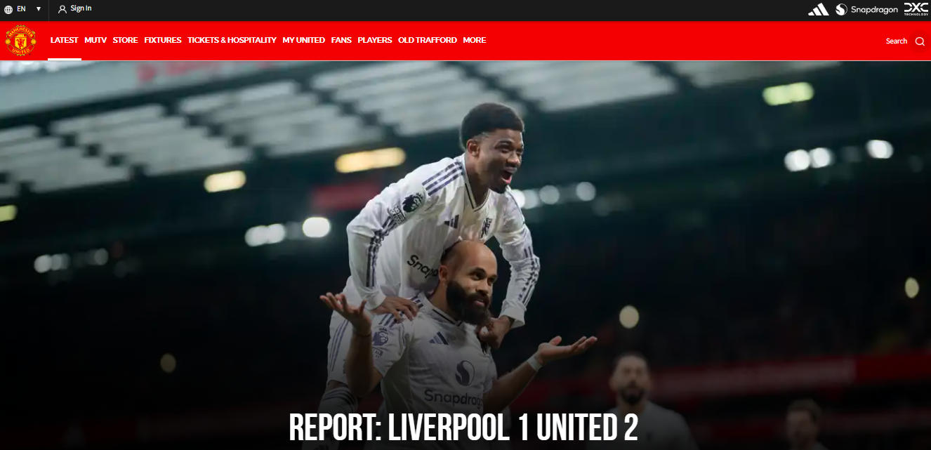 英超联赛双红会 曼联客场2比1利物浦 斯洛特回应球队低迷_双红会利物浦笑到最后 或送曼联百年尴尬纪录