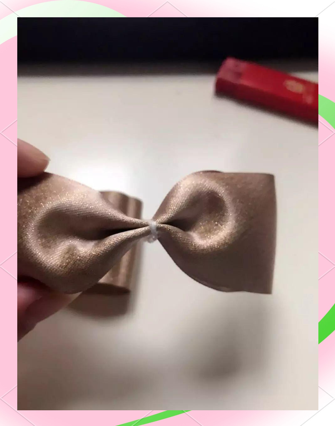 创意diy:用简单材料制作蝴蝶结发卡