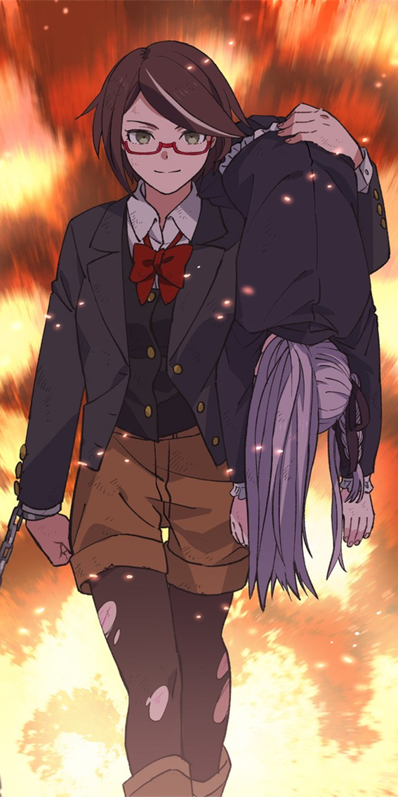 《弹丸论破雾切》雾切响子x五月雨结,动漫全面屏壁纸