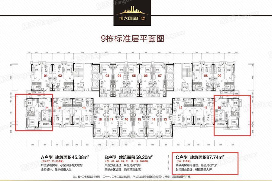 长沙恒大国际广场户型图片