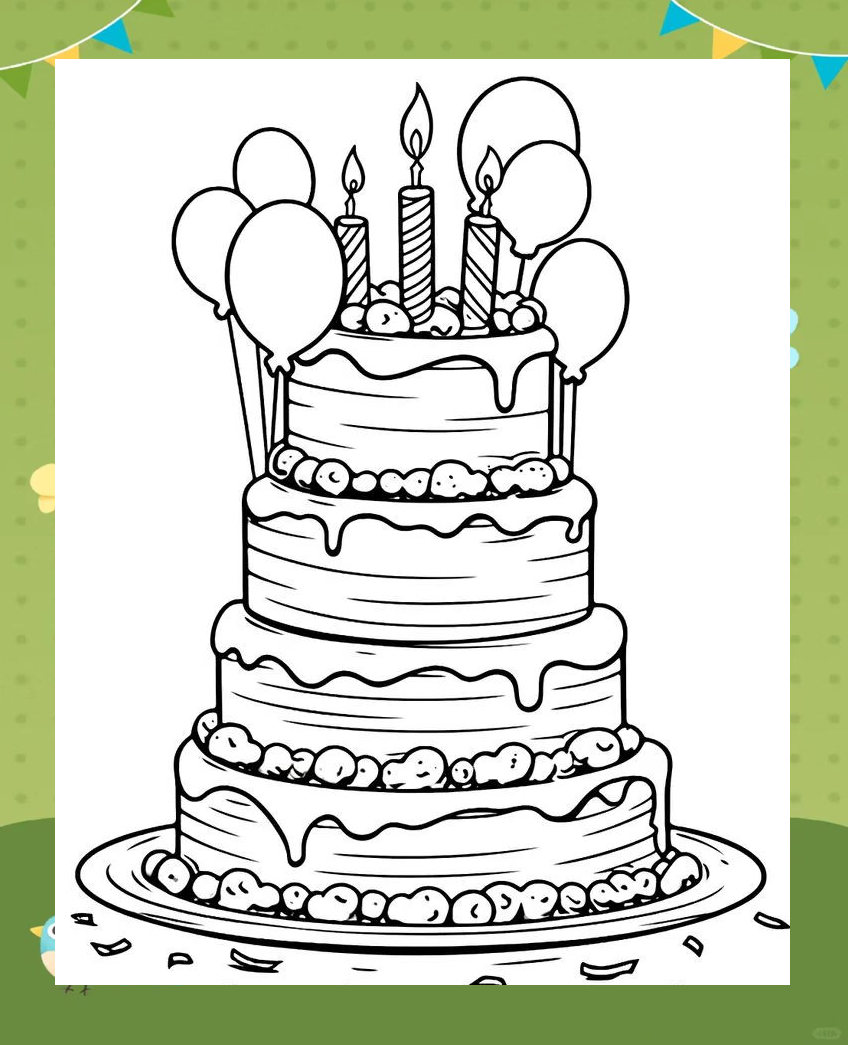 生日蛋糕简笔画涂色技巧详解