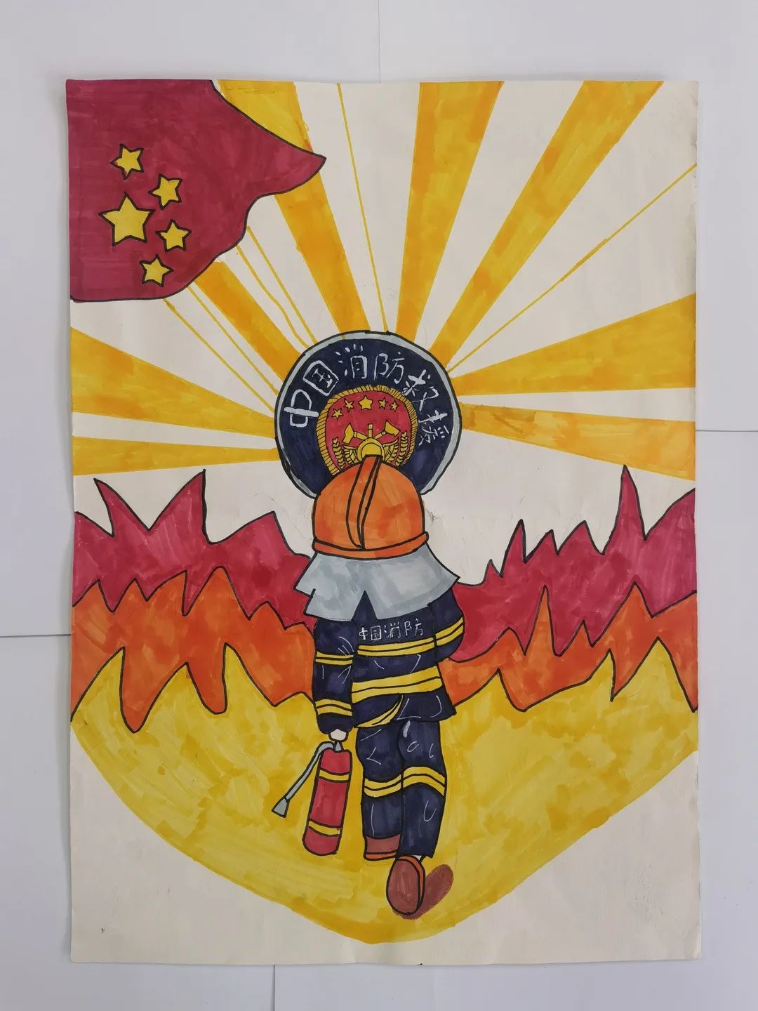 三年级消防绘画一等奖图片