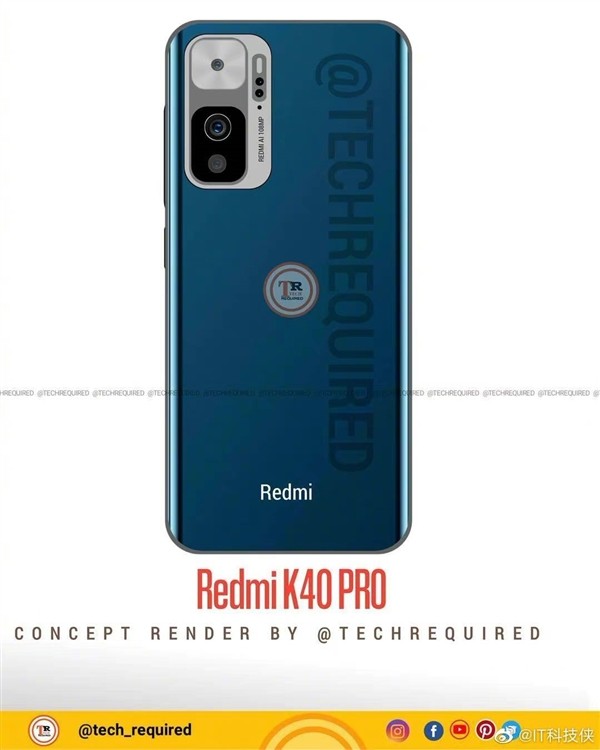 redmi k40 pro渲染图曝光!后摄模组变化