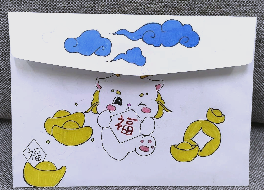 手绘信封,传递爱国情怀与正能量