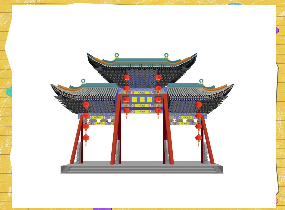 牌坊,亦被称为牌坊门或牌楼,其设计汲取了中国古代宫廷建筑的精髓