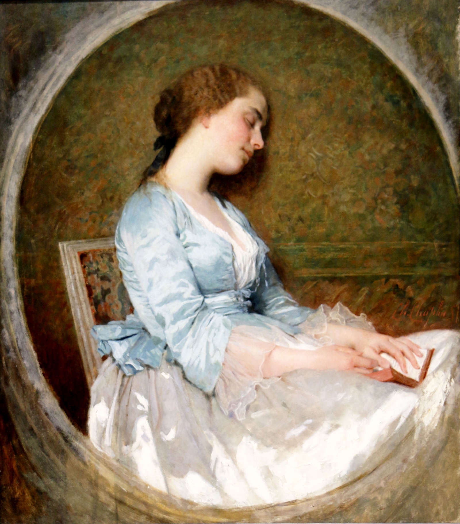 优雅的年轻女性-查尔斯·约书亚·卓别林绘画作品欣赏