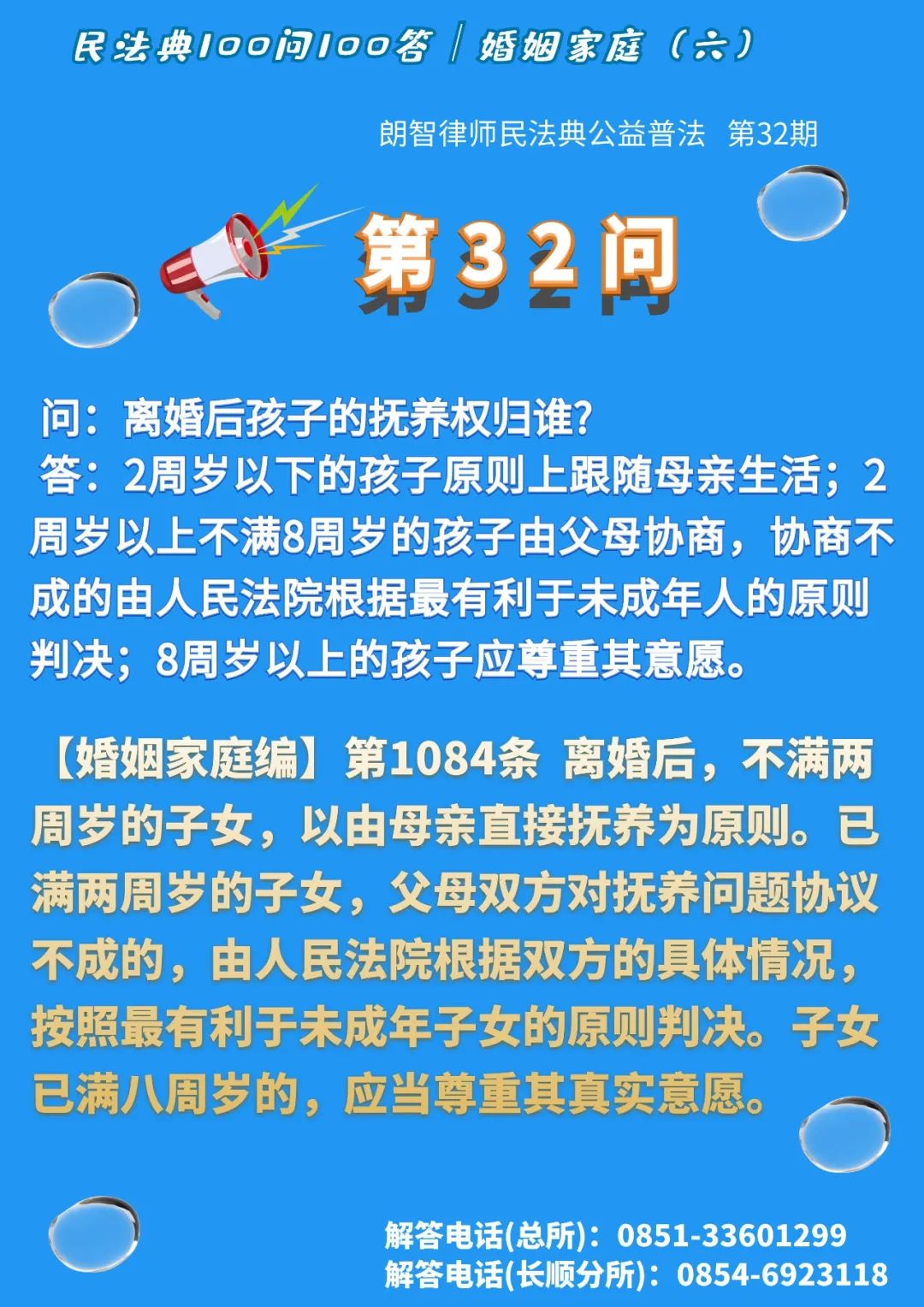 民法典100问 | 第32问  离婚后孩子的抚养权归谁?